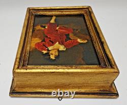 Vintage Gilt Italian Wall Pull-String Music Box withReuge Swiss Movement