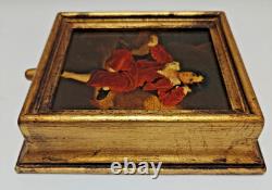 Vintage Gilt Italian Wall Pull-String Music Box withReuge Swiss Movement