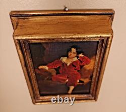 Vintage Gilt Italian Wall Pull-String Music Box withReuge Swiss Movement