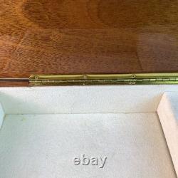 Vintage Handmade Royal Blue Floral Wood Inlay-REUGE Music BoxITALY