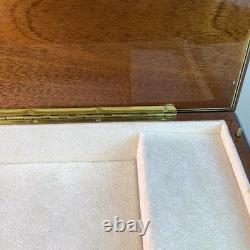 Vintage Handmade Royal Blue Floral Wood Inlay-REUGE Music BoxITALY