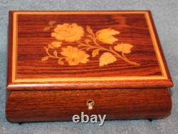 Vintage Handmade Wooden Trinket Jewelry Music Box Italy