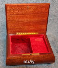 Vintage Handmade Wooden Trinket Jewelry Music Box Italy