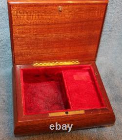 Vintage Handmade Wooden Trinket Jewelry Music Box Italy