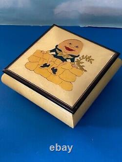 Vintage Humpty Dumpty Reuge Jewelry Music Box Mint & Works Rare Discontinued