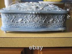 Vintage Incolay Reuge Music Jewelry Box Trinket Box
