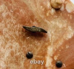 Vintage Incolay Stone Reuge Music Jewelry Box Pastoral 7 Caramel Marble Works
