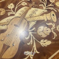 Vintage Italian Inlaid Wood Music Box Reuge Movement Memory Sorrento Italy