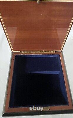 Vintage Italian Inlaid Wood Reuge STRANGERS IN THE NIGHT Jewelry Music Box Italy
