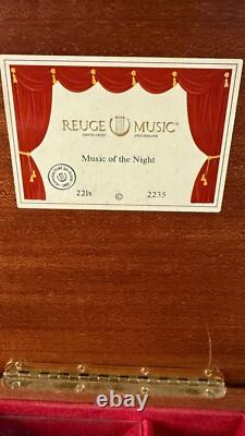 Vintage Italian Marquetry Musical Inlay Reuge Musical Jewelry Box Swiss Movement