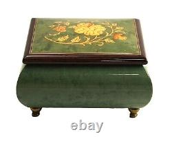Vintage Italian Marquetry Swiss Movement Music Dresser Box Working