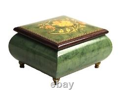 Vintage Italian Marquetry Swiss Movement Music Dresser Box Working