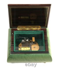 Vintage Italian Marquetry Swiss Movement Music Dresser Box Working