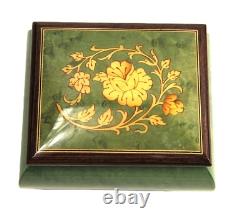 Vintage Italian Marquetry Swiss Movement Music Dresser Box Working