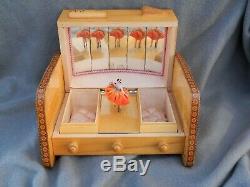 Vintage Italian Reuge Ballerina Music Box Jewelry Box Till End Of Time