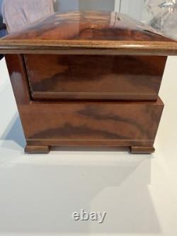 Vintage Italian Sorrento Burlwood Music Jewelry Box Reuge 3-Tier Lara's Theme
