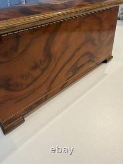 Vintage Italian Sorrento Burlwood Music Jewelry Box Reuge 3-Tier Lara's Theme