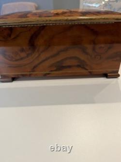 Vintage Italian Sorrento Burlwood Music Jewelry Box Reuge 3-Tier Lara's Theme
