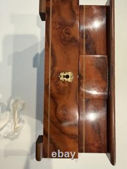 Vintage Italian Sorrento Burlwood Music Jewelry Box Reuge 3-Tier Lara's Theme