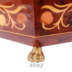 Vintage Italian inlaid wood jewelry Music box 11.5 Swiss Reuge 32 note RARE