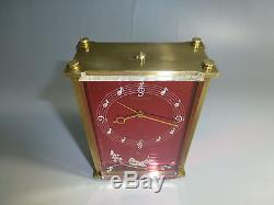 Vintage Jaeger Lecoultre 8 Day Musical Alarm Clock Reuge Music Box Bird Front