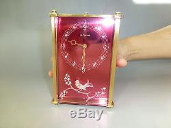 Vintage Jaeger Lecoultre Alarm Music Clock Reuge Music Box 3d Singing Bird Front