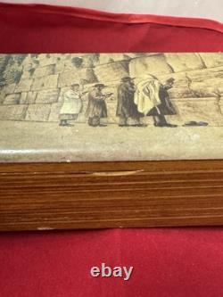 Vintage Judaica Music Box Reuge Swiss Wailing Wall Jerusalem Made In Israel