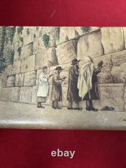Vintage Judaica Music Box Reuge Swiss Wailing Wall Jerusalem Made In Israel