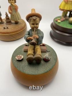 Vintage Lot Of 3 Rare Reuge Rotating Music Boxes Working Excellent Conditions