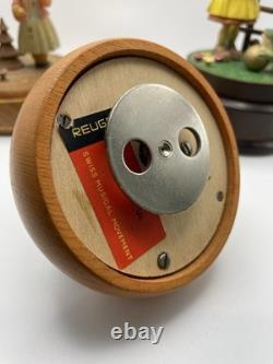 Vintage Lot Of 3 Rare Reuge Rotating Music Boxes Working Excellent Conditions