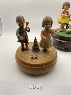 Vintage Lot Of 3 Rare Reuge Rotating Music Boxes Working Excellent Conditions