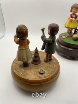 Vintage Lot Of 3 Rare Reuge Rotating Music Boxes Working Excellent Conditions