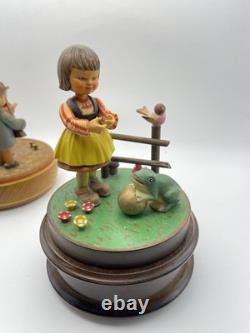 Vintage Lot Of 3 Rare Reuge Rotating Music Boxes Working Excellent Conditions