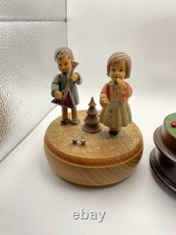 Vintage Lot Of 3 Rare Reuge Rotating Music Boxes Working Excellent Conditions
