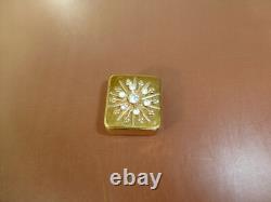 Vintage Miniature music box pendant Snowflake Design With Rhinestone Accents