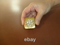 Vintage Miniature music box pendant Snowflake Design With Rhinestone Accents