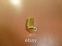 Vintage Miniature music box pendant Snowflake Design With Rhinestone Accents