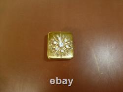 Vintage Miniature music box pendant Snowflake Design With Rhinestone Accents