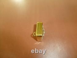 Vintage Miniature music box pendant Snowflake Design With Rhinestone Accents