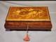 Vintage Music Box Italy Inlaid Wood Jewelry Box 8 Swiss Movement withKey