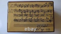 Vintage Music Jewelry Box Reuge Switzerland George F. Handel Tested Works VGC