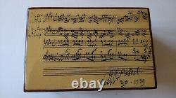 Vintage Music Jewelry Box Reuge Switzerland George F. Handel Tested Works VGC
