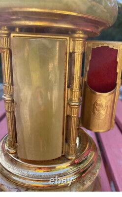 Vintage Musical Reuge Lipstick Or Cigar CAROUSEL green Onyx Cigarette Dispenser