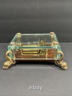 Vintage Original Swiss Reuge Crystal Clear Glass Music Box No 1885 (WORKING!)