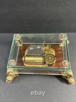 Vintage Original Swiss Reuge Crystal Clear Glass Music Box No 1885 (WORKING!)