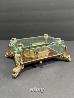 Vintage Original Swiss Reuge Crystal Clear Glass Music Box No 1885 (WORKING!)