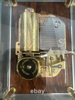 Vintage Original Swiss Reuge Crystal Clear Glass Music Box No 1885 (WORKING!)