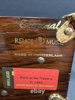 Vintage Original Swiss Reuge Crystal Clear Glass Music Box No 1885 (WORKING!)