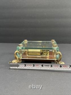 Vintage Original Swiss Reuge Crystal Clear Glass Music Box No 1885 (WORKING!)
