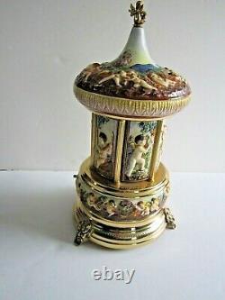 Vintage Porcelain Capodimonte Perfume Dispenser-reuge Swiss Musical Movement